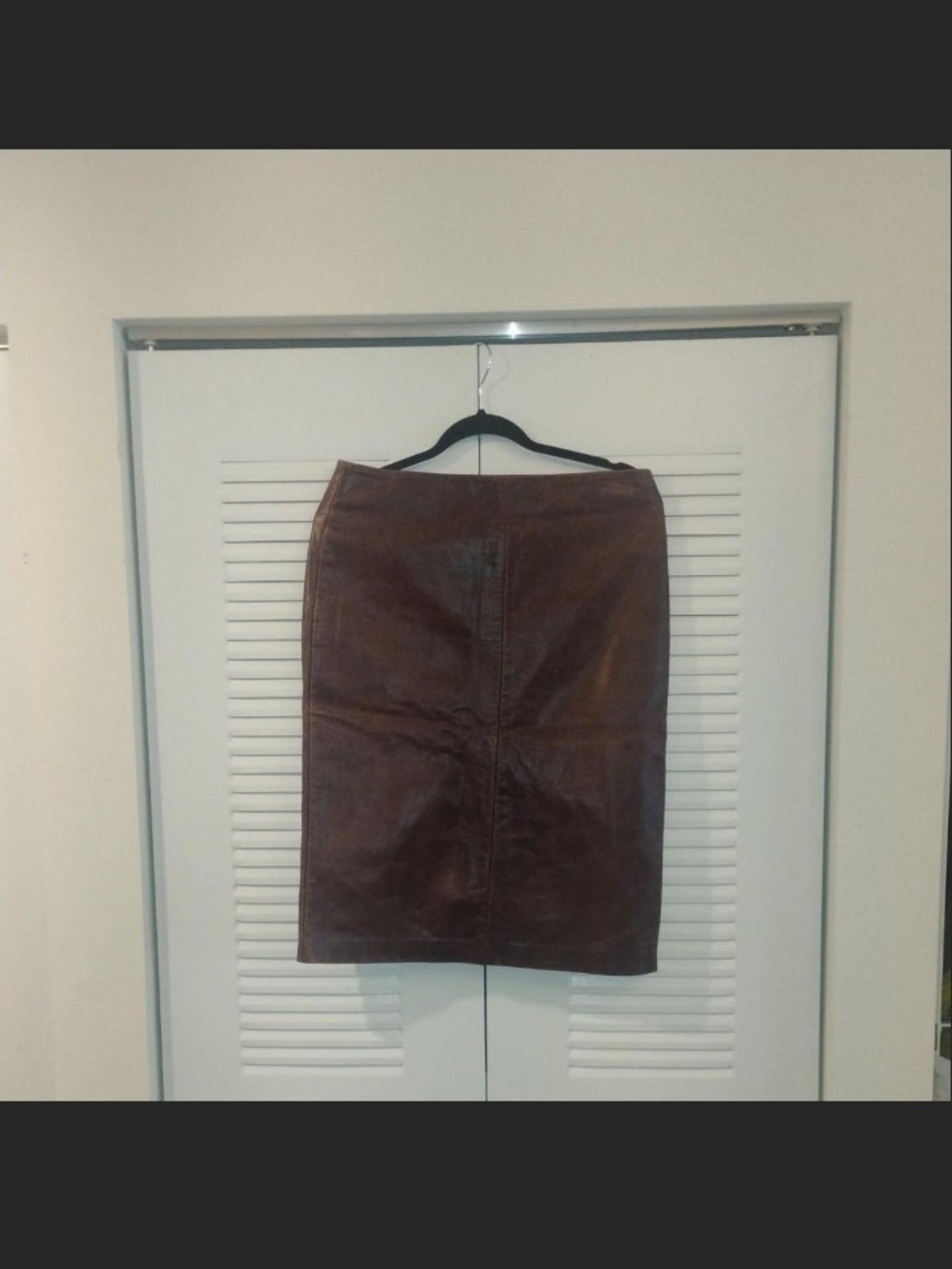 Zara Dark Brown Leather Pencil Skirt